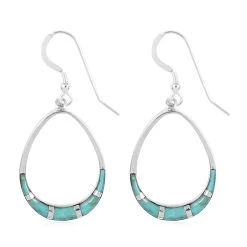 SANTA FE Style Enhanced Red Coral Dangle Earrings In Sterling Silver -Jewelry store 8852477 3