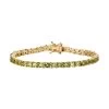 Asscher Cut Arizona Peridot Tennis Bracelet In Vermeil Yellow Gold Over Sterling Silver (7.25 In) 13.10 Ctw -Jewelry store 8853582