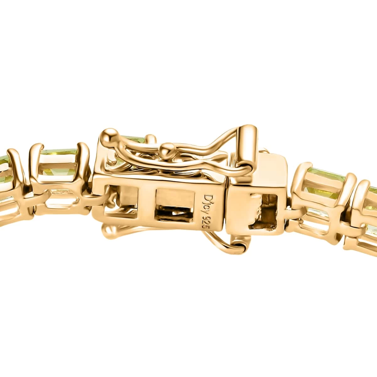 Asscher Cut Arizona Peridot Tennis Bracelet In Vermeil Yellow Gold Over Sterling Silver (8.00 In) 14.75 Ctw 6 Asscher Cut Arizona Peridot Tennis Bracelet In Vermeil Yellow Gold Over Sterling Silver (8.00 In) 14.75 Ctw - Image 4