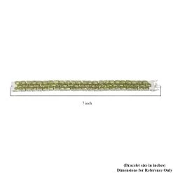 Peridot Bracelet In Platinum Over Sterling Silver, Silver Tennis Bracelet, Birthday Gifts For Her (7.25 In) 61.25 Ctw -Jewelry store 8857933 3