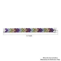 Multi Gemstone Multi Row Tennis Bracelet For Women In Platinum Over Sterling Silver,Statement Jewelry For Wedding 6.50 Inches 51.40 Ctw -Jewelry store 8858050 3