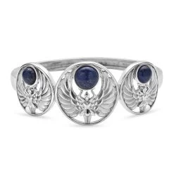 Lapis Lazuli Angel Bangle Bracelet In Stainless Steel (8.00 In) 7.00 Ctw -Jewelry store 8860085 3