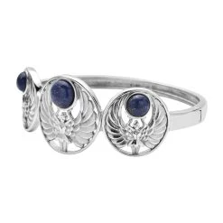 Lapis Lazuli Angel Bangle Bracelet In Stainless Steel (8.00 In) 7.00 Ctw -Jewelry store 8860085 4