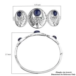 Lapis Lazuli Angel Bangle Bracelet In Stainless Steel (8.00 In) 7.00 Ctw -Jewelry store 8860085 6
