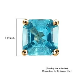 Luxoro 10K Yellow Gold Premium Madagascar Paraiba Apatite Earrings, Solitaire Stud, Gold Solitaire Earrings, Weddings Gifts 1.25 Ctw -Jewelry store 8860960 4