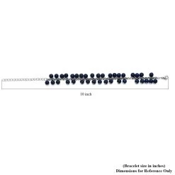 Lapis Lazuli 5-7mm Beaded Anklet In Silvertone (7.5-10.5 In) 53.50 Ctw -Jewelry store 8861672 5