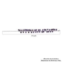 Amethyst 5-7mm Beaded Anklet In Silvertone (7.5-10.5 In) 53.50 Ctw -Jewelry store 8861707 5