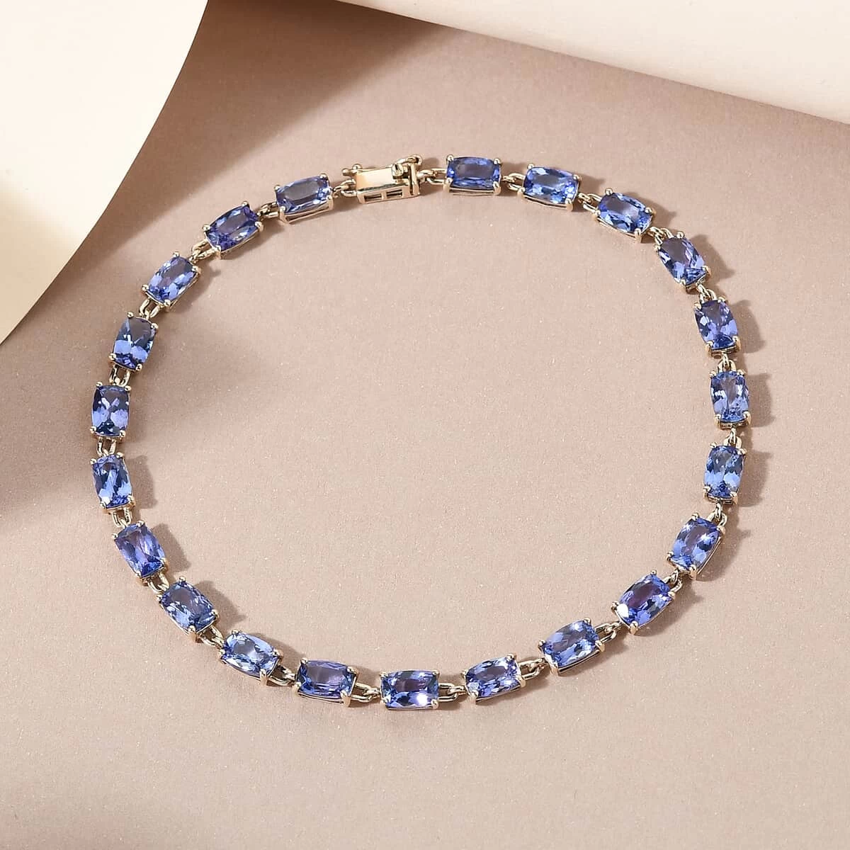 Luxoro 10K Yellow Gold Premium Tanzanite Tennis Bracelet (7.25 In) 10.50 Ctw 4 Luxoro 10K Yellow Gold Premium Tanzanite Tennis Bracelet (7.25 In) 10.50 Ctw - Image 2