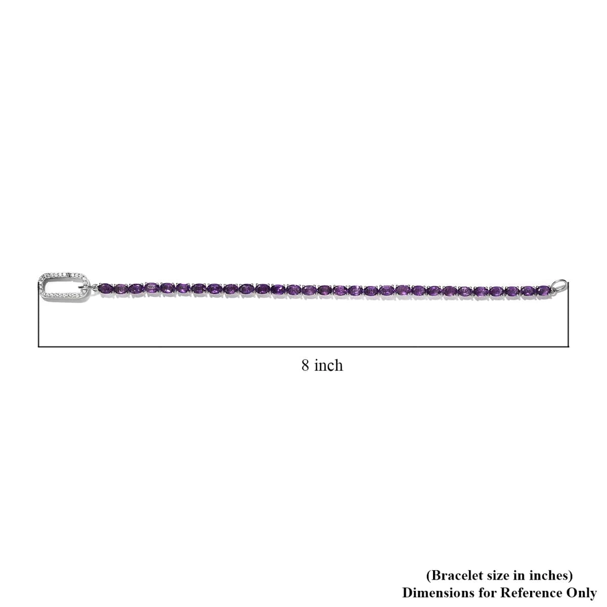 Amethyst And Natural White Zircon Bracelet In Platinum Over Sterling Silver (7.25 In) 9.65 Grams 11.65 Ctw 9 Amethyst And Natural White Zircon Bracelet In Platinum Over Sterling Silver (7.25 In) 9.65 Grams 11.65 Ctw - Image 7
