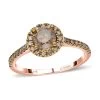 Luxoro Natural Champagne Diamond Ring,10K Rose Gold Ring, Natural Champagne Diamond Round Shape Ring, Halo Ring, Wedding Ring, Engagement Ring 1.00 Ctw -Jewelry store 8891950