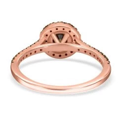 Luxoro Natural Champagne Diamond Ring,10K Rose Gold Ring, Natural Champagne Diamond Round Shape Ring, Halo Ring, Wedding Ring, Engagement Ring 1.00 Ctw -Jewelry store 8891950 4
