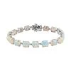 AAA Ethiopian Welo Opal Tennis Bracelet In Platinum Plated Sterling Silver (8.00 In) 21.15 Ctw