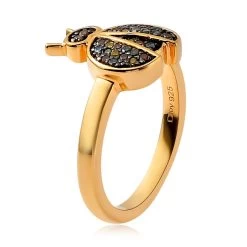 GP Multi Diamond Ring In Vermeil Yellow Gold Over Sterling Silver 0.20 Ctw -Jewelry store 8895782 3