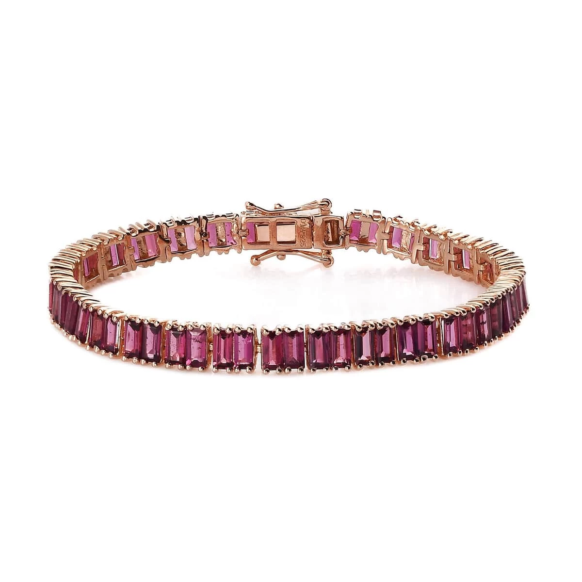 Lotus Garnet Tennis Bracelet In Vermeil Rose Gold Over Sterling Silver (6.50 In) 15.25 Ctw 3 Lotus Garnet Tennis Bracelet In Vermeil Rose Gold Over Sterling Silver (6.50 In) 15.25 Ctw