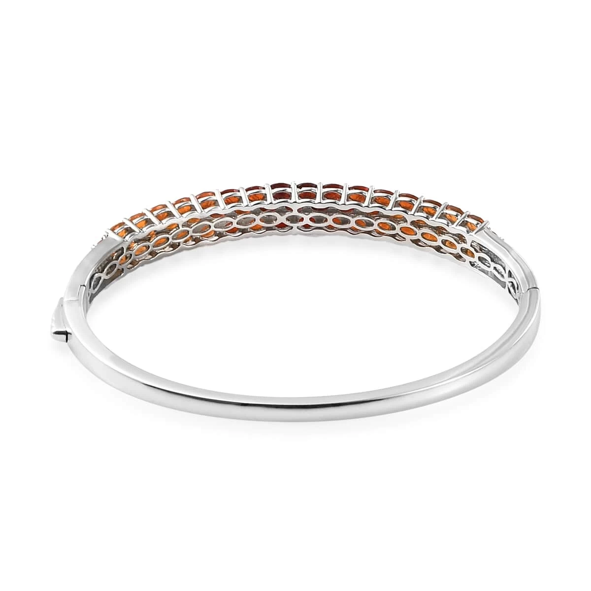 Shades Of Fire Opal Bangle Bracelet In Platinum Over Sterling Silver (7.25 In) 5.85 Ctw 7 Shades Of Fire Opal Bangle Bracelet In Platinum Over Sterling Silver (7.25 In) 5.85 Ctw - Image 5