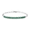 AAA Kagem Zambian Emerald Paper Clip Chain Bracelet In Platinum Over Sterling Silver (7.25 In) 3.50 Ctw -Jewelry store 8900400