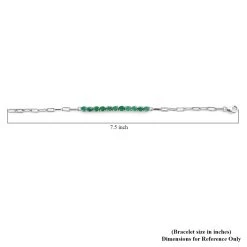 AAA Kagem Zambian Emerald Paper Clip Chain Bracelet In Platinum Over Sterling Silver (7.25 In) 3.50 Ctw -Jewelry store 8900400 4