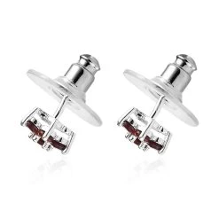 Mozambique Garnet Floral Stud Earrings In Sterling Silver 0.85 Ctw -Jewelry store 8914302 3