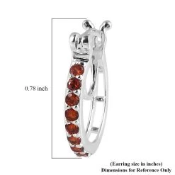 Simulated Garnet Color Diamond Hoop Earrings In Sterling Silver 1.00 Ctw 11 Simulated Garnet Color Diamond Hoop Earrings In Sterling Silver 1.00 Ctw -Jewelry store 8914429 4