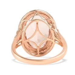 Certified Iliana 18K Rose Gold AAA Marropino Morganite And G-H SI Diamond Halo Ring 6.60 Grams 12.70 Ctw -Jewelry store 8918718 4