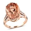 One Of A Kind Certified Iliana 18K Rose Gold AAA Marropino Morganite And G-H SI Diamond Ring 6.40 Grams 12.40 Ctw -Jewelry store 8918822