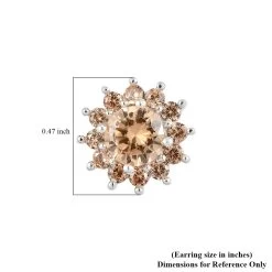 Simulated Champagne Diamond Sunburst Stud Earrings In Sterling Silver 4.25 Ctw -Jewelry store 8919565 4
