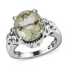 Montezuma Prasiolite Solitaire Ring In Platinum Over Sterling Silver 4.35 Ctw -Jewelry store 8925302