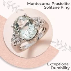Montezuma Prasiolite Solitaire Ring In Platinum Over Sterling Silver 4.35 Ctw -Jewelry store 8925302 1