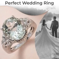 Montezuma Prasiolite Solitaire Ring In Platinum Over Sterling Silver 4.35 Ctw -Jewelry store 8925302 3