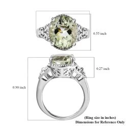 Montezuma Prasiolite Solitaire Ring In Platinum Over Sterling Silver 4.35 Ctw -Jewelry store 8925302 5