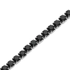 Simulated Yellow Diamond Tennis Bracelet In Stainless Steel (Adjustable) 3.00 Ctw -Jewelry store 8927727 4