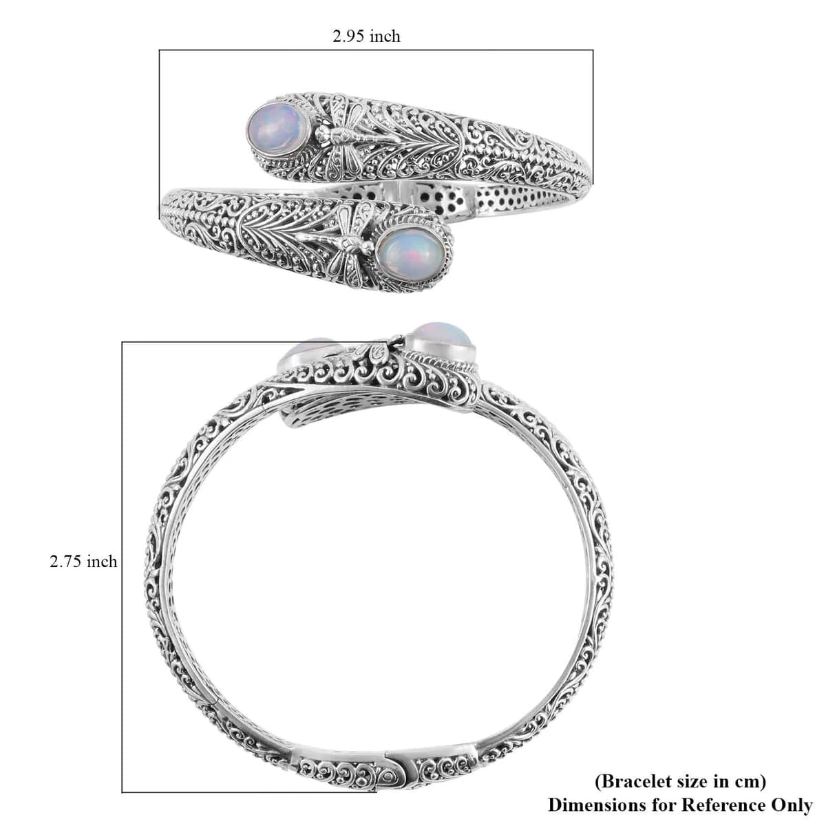 DOORBUSTER BALI LEGACY Ethiopian Welo Opal Cuff Bracelet In Sterling Silver (7.50 In) (30 G) 3.20 Ctw 8 DOORBUSTER BALI LEGACY Ethiopian Welo Opal Cuff Bracelet In Sterling Silver (7.50 In) (30 G) 3.20 Ctw - Image 6