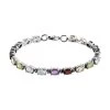 Multi Gemstone Tennis Bracelet In Stainless Steel (8.00 In) 11.15 Ctw -Jewelry store 8942077
