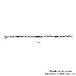 Multi Gemstone Tennis Bracelet In Stainless Steel (8.00 In) 11.15 Ctw 11 Multi Gemstone Tennis Bracelet In Stainless Steel (8.00 In) 11.15 Ctw -Jewelry store 8942077 4