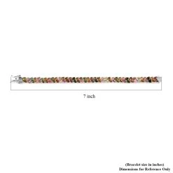 Multi-Tourmaline Linking Bracelet In Platinum Over Sterling Silver (6.50 In) 12 Grams 9.40 Ctw -Jewelry store 8945234 4