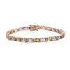 Premium Marropino Morganite, Yellow Beryl And Espirito Santo Aquamarine Bracelet In Vermeil Rose Gold Over Sterling Silver (6.50 In) 9.60 Grams 10.35 Ctw -Jewelry store 8946198