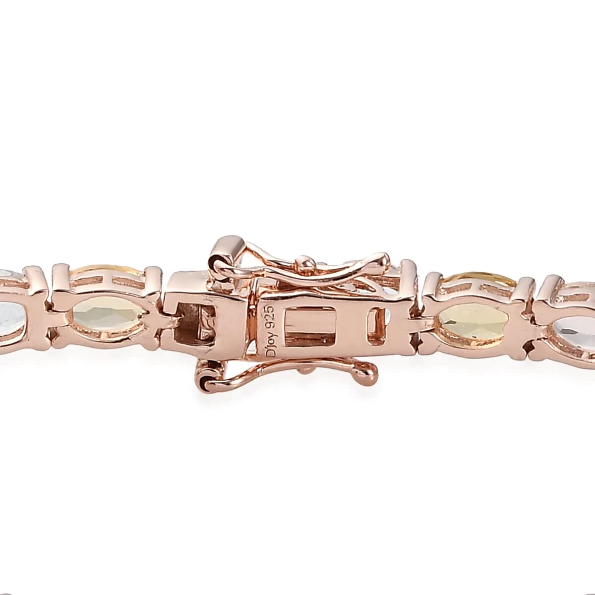 Premium Marropino Morganite, Yellow Beryl And Espirito Santo Aquamarine Bracelet In Vermeil Rose Gold Over Sterling Silver (6.50 In) 9.60 Grams 10.35 Ctw 6 Premium Marropino Morganite, Yellow Beryl And Espirito Santo Aquamarine Bracelet In Vermeil Rose Gold Over Sterling Silver (6.50 In) 9.60 Grams 10.35 Ctw - Image 4