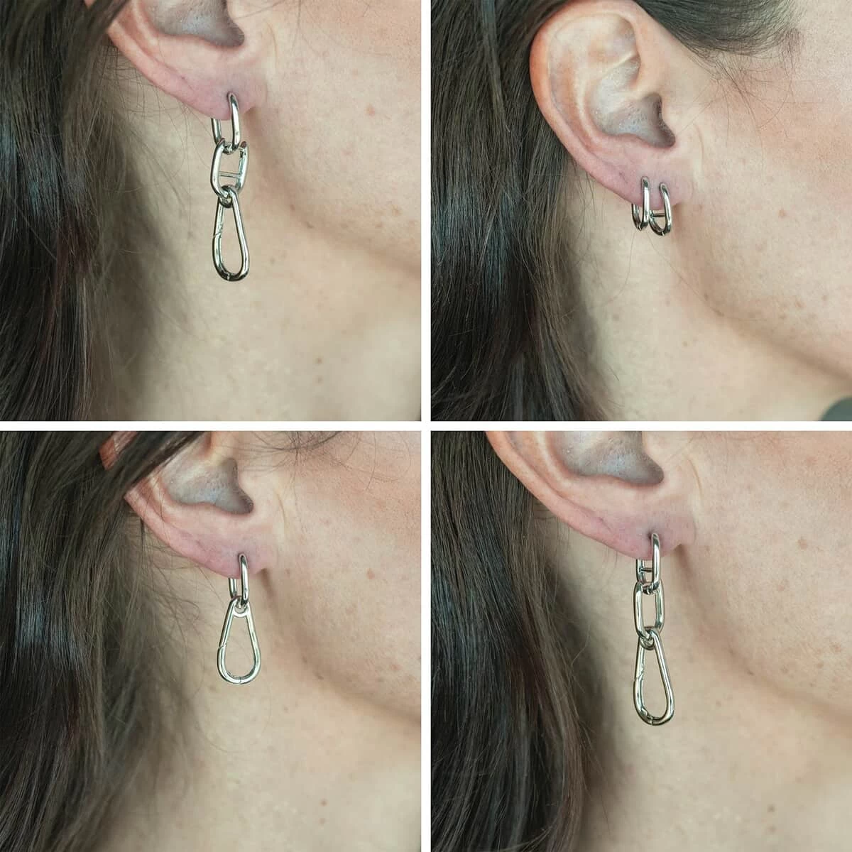 Rhodium Over Sterling Silver Horse Bit Design Enhancer Earrings 5.40 Grams 5 Rhodium Over Sterling Silver Horse Bit Design Enhancer Earrings 5.40 Grams - Image 3