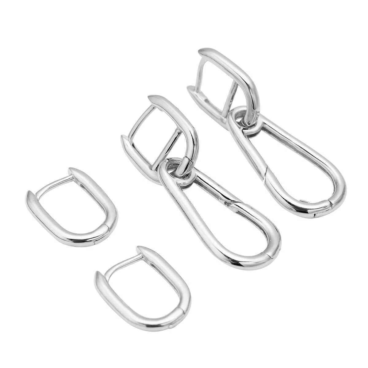 Rhodium Over Sterling Silver Horse Bit Design Enhancer Earrings 5.40 Grams 7 Rhodium Over Sterling Silver Horse Bit Design Enhancer Earrings 5.40 Grams - Image 5