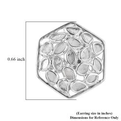 Artisan Crafted Polki Diamond Stud Earrings In Platinum Over Sterling Silver 1.00 Ctw -Jewelry store 9030567 4