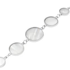 Black Agate And Mother Of Pearl 2 In 1 Station Style Bracelet In Stainless Steel (7.00 In) 42.00 Ctw 12 Black Agate And Mother Of Pearl 2 In 1 Station Style Bracelet In Stainless Steel (7.00 In) 42.00 Ctw -Jewelry store 9033028 4