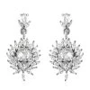 Simulated Diamond Floral Earrings In Stainless Steel 5.60 Ctw -Jewelry store 9053570