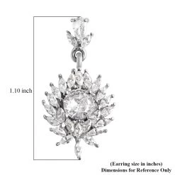 Simulated Diamond Floral Earrings In Stainless Steel 5.60 Ctw 7 Simulated Diamond Floral Earrings In Stainless Steel 5.60 Ctw -Jewelry store 9053570 3
