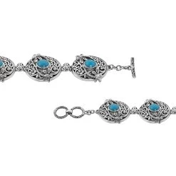 BALI LEGACY Natural Arizona Sleeping Beauty Turquoise Bracelet In Sterling Silver (7.00 In) (32.75 G) 5.00 Ctw 12 BALI LEGACY Natural Arizona Sleeping Beauty Turquoise Bracelet In Sterling Silver (7.00 In) (32.75 G) 5.00 Ctw -Jewelry store 9059513 4