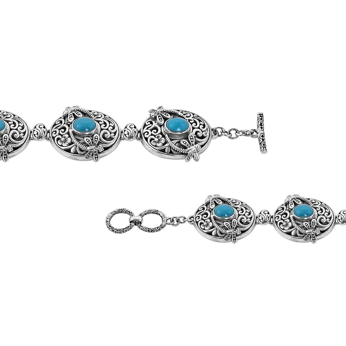 BALI LEGACY Natural Arizona Sleeping Beauty Turquoise Bracelet In Sterling Silver (7.00 In) (32.75 G) 5.00 Ctw 7 BALI LEGACY Natural Arizona Sleeping Beauty Turquoise Bracelet In Sterling Silver (7.00 In) (32.75 G) 5.00 Ctw - Image 5