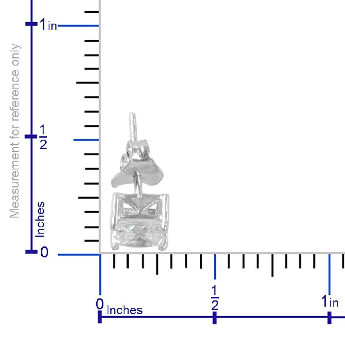 Made With Finest CZ Stud Earrings In Platinum Over Sterling Silver 2.00 Ctw 3 Made With Finest CZ Stud Earrings In Platinum Over Sterling Silver 2.00 Ctw - Image 2